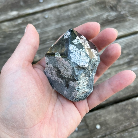 Snowflake Obsidian Crystal Pointed Tower - Picture 8 of 11